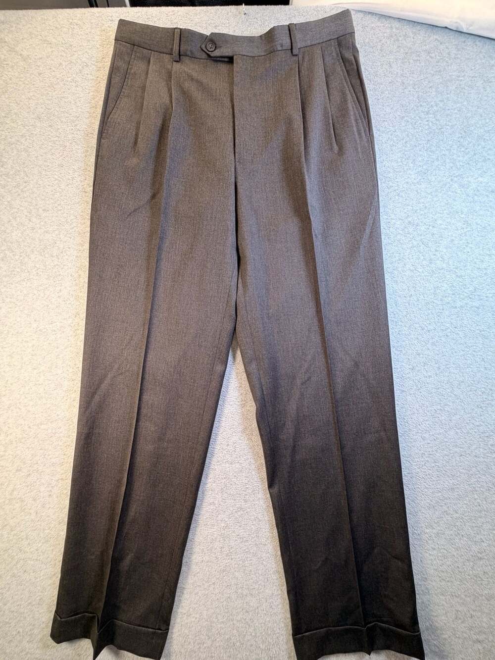 Louis Raphael Woolmark Pleated Dress Pants Size 34x30 Brown Wool